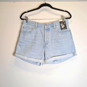 Levi's 501 Premium Big E Mid Rise Roll Cuff Denim Shorts Size 29